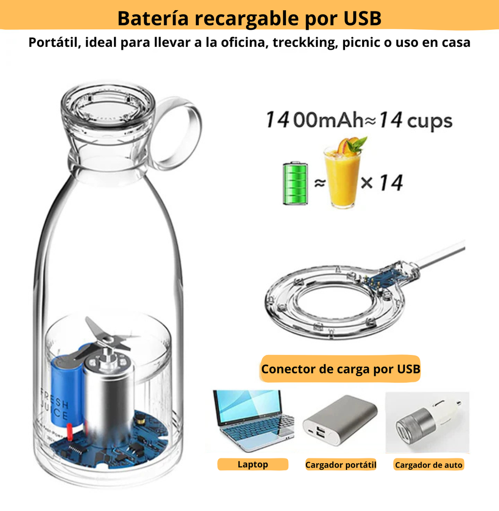 Botella Licuadora Recargable Portátil FRESH JUICE ™